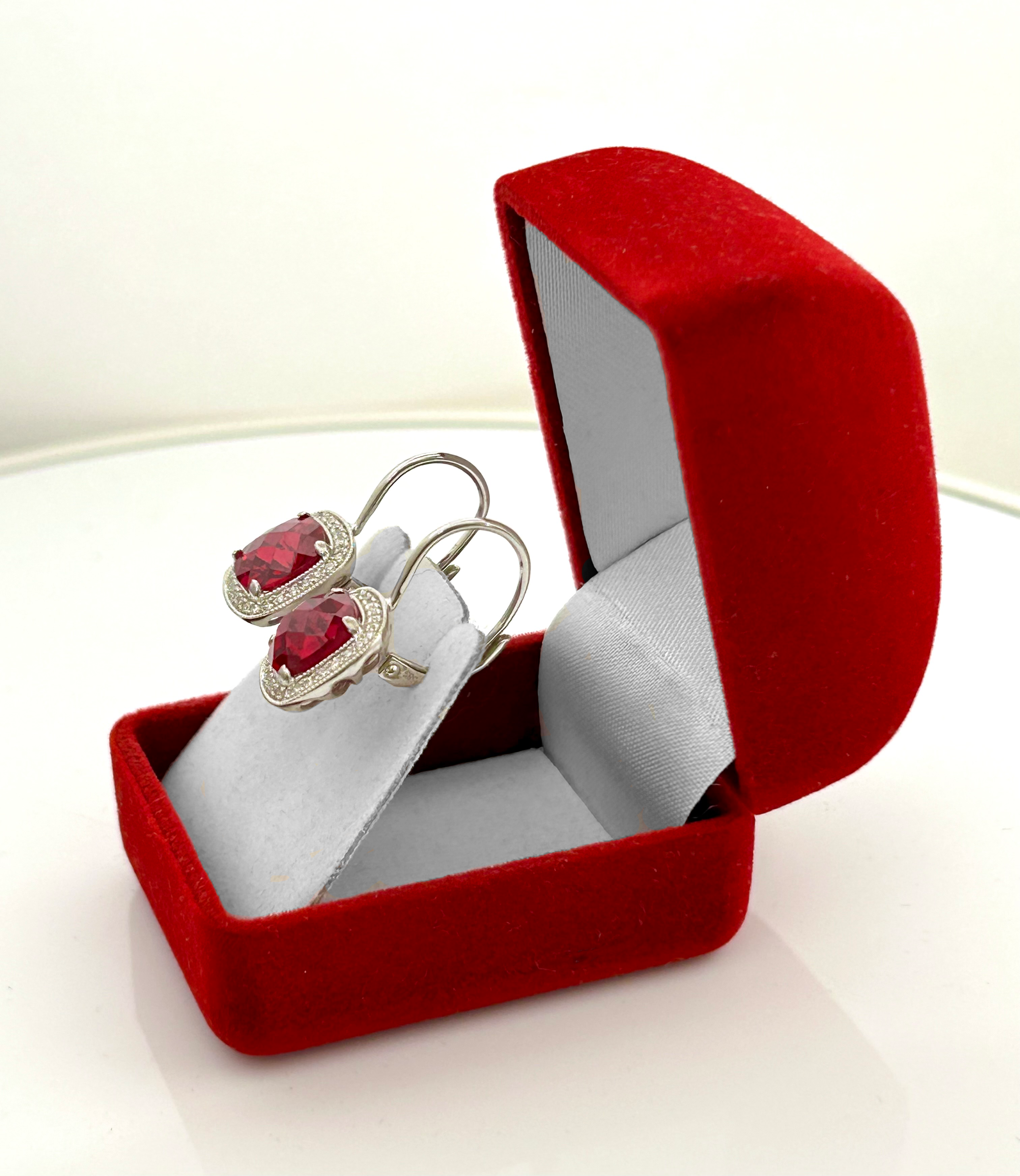 14KW Cushion Halo Earrings - Image 3