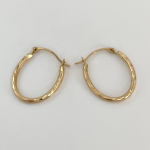10KY Twisted Hoop Earrings